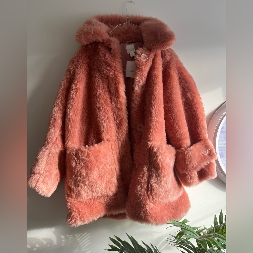 SOLD Pink Faux Fur fluffy Jacket